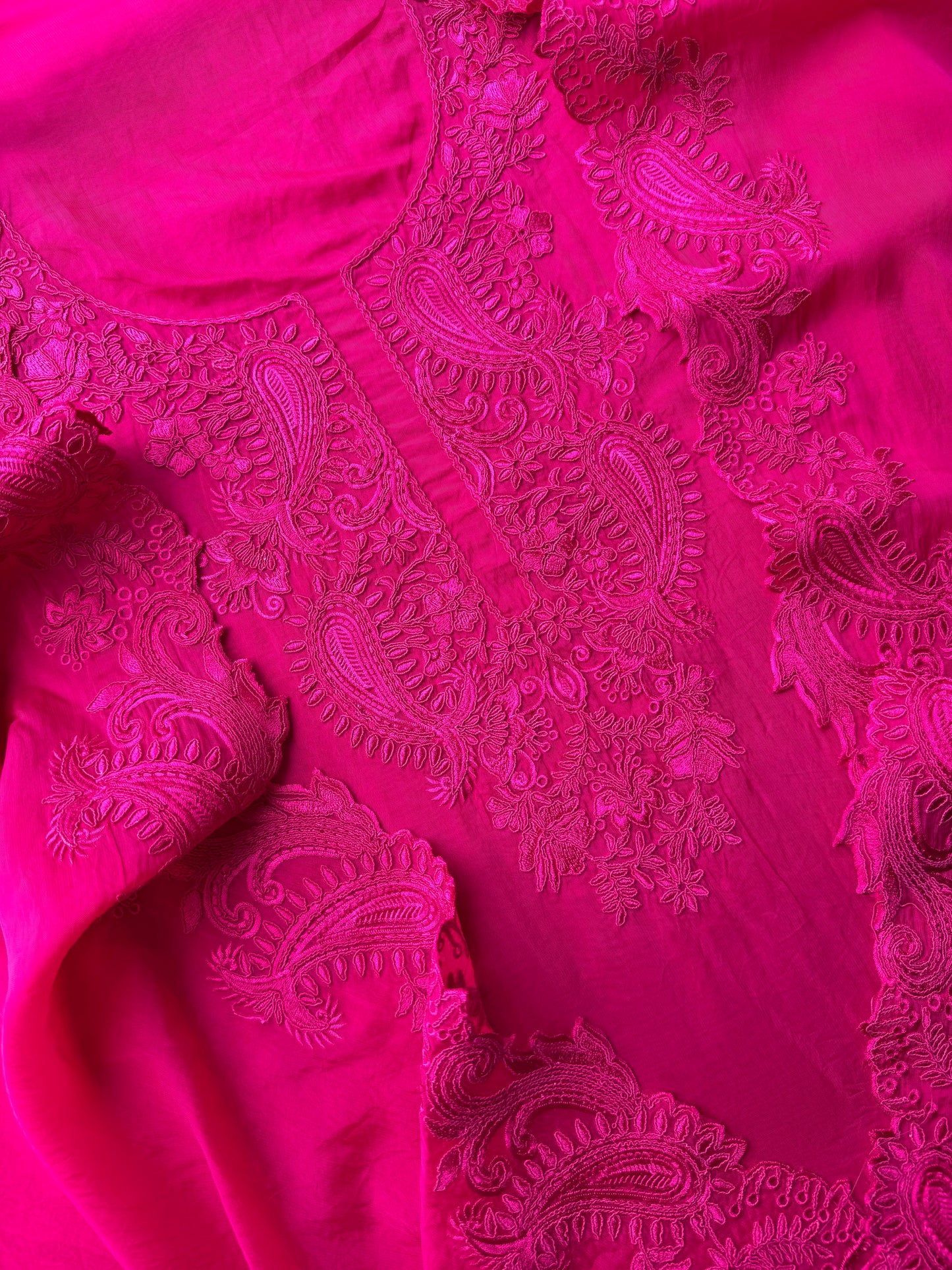 Luxurious aari work organza suit