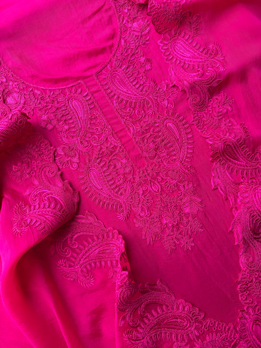 Luxurious aari work organza suit