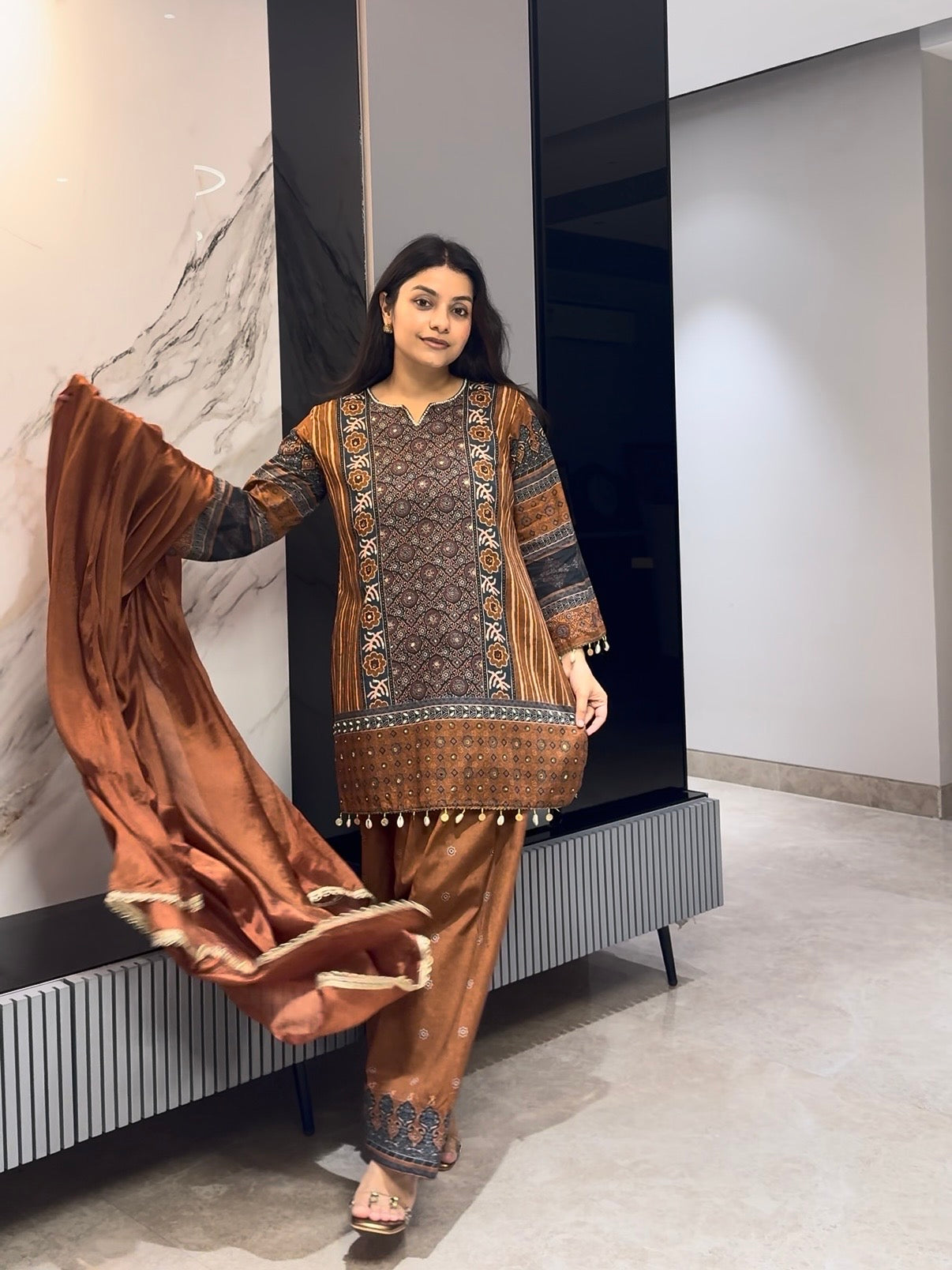 Cotton ajrakj farshi set