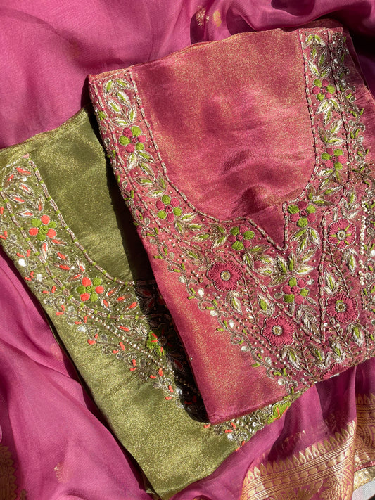 Tissue silk benarsi handwork suit