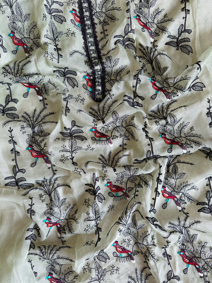 Kota doria birds embroidered suits