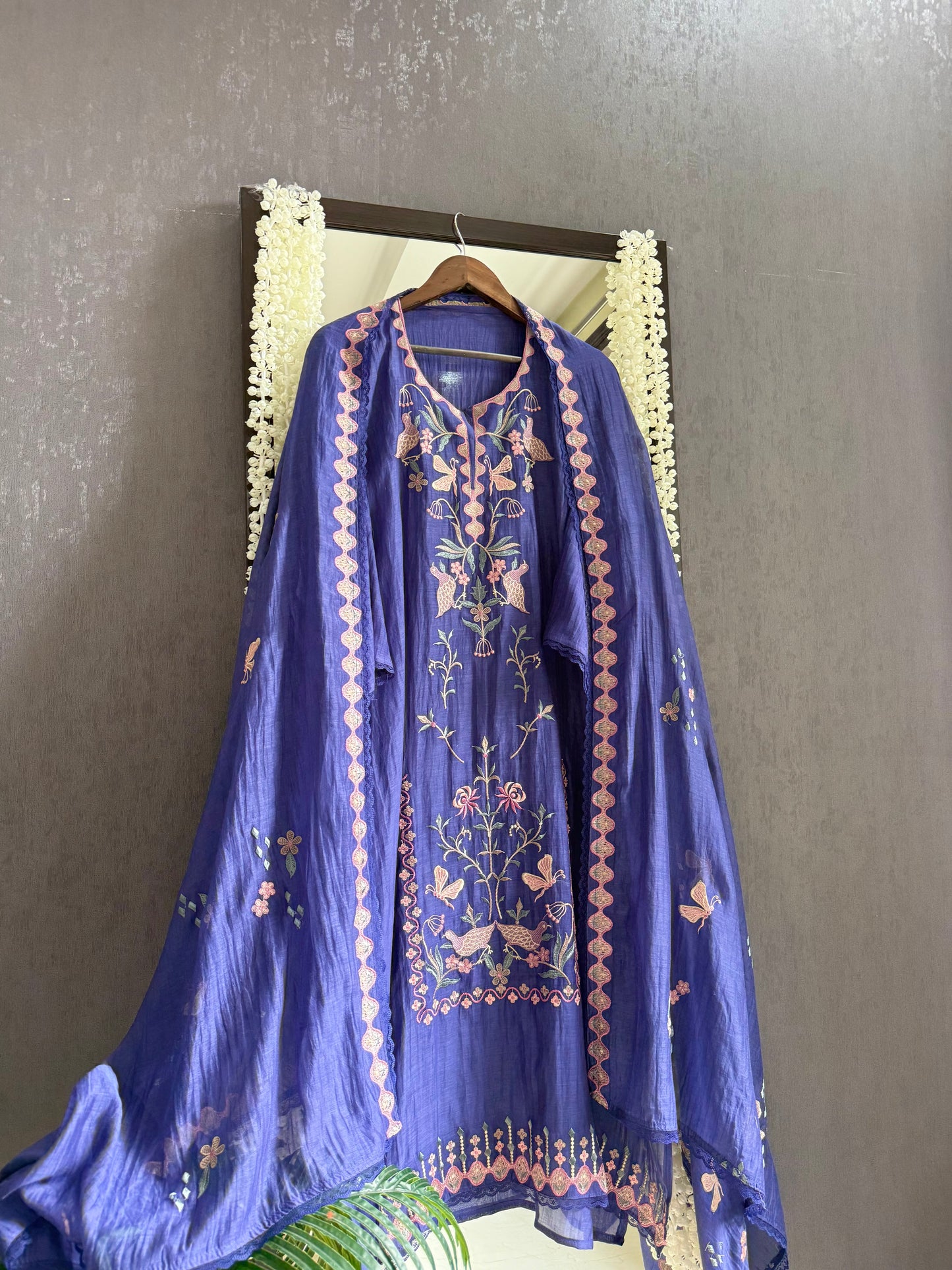 Luxurious Mul chanderi butterfly suit
