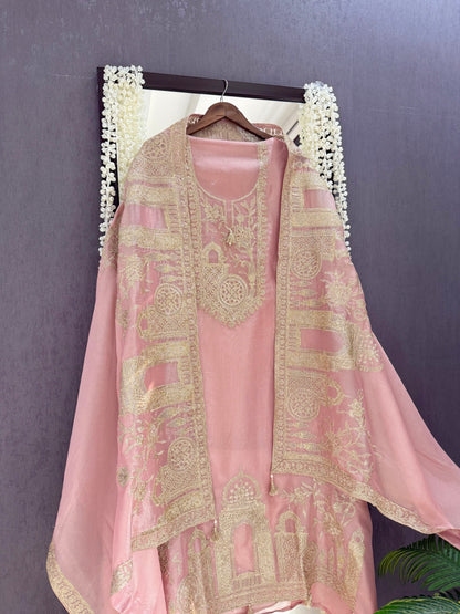 Luxurious temple pitta work suit