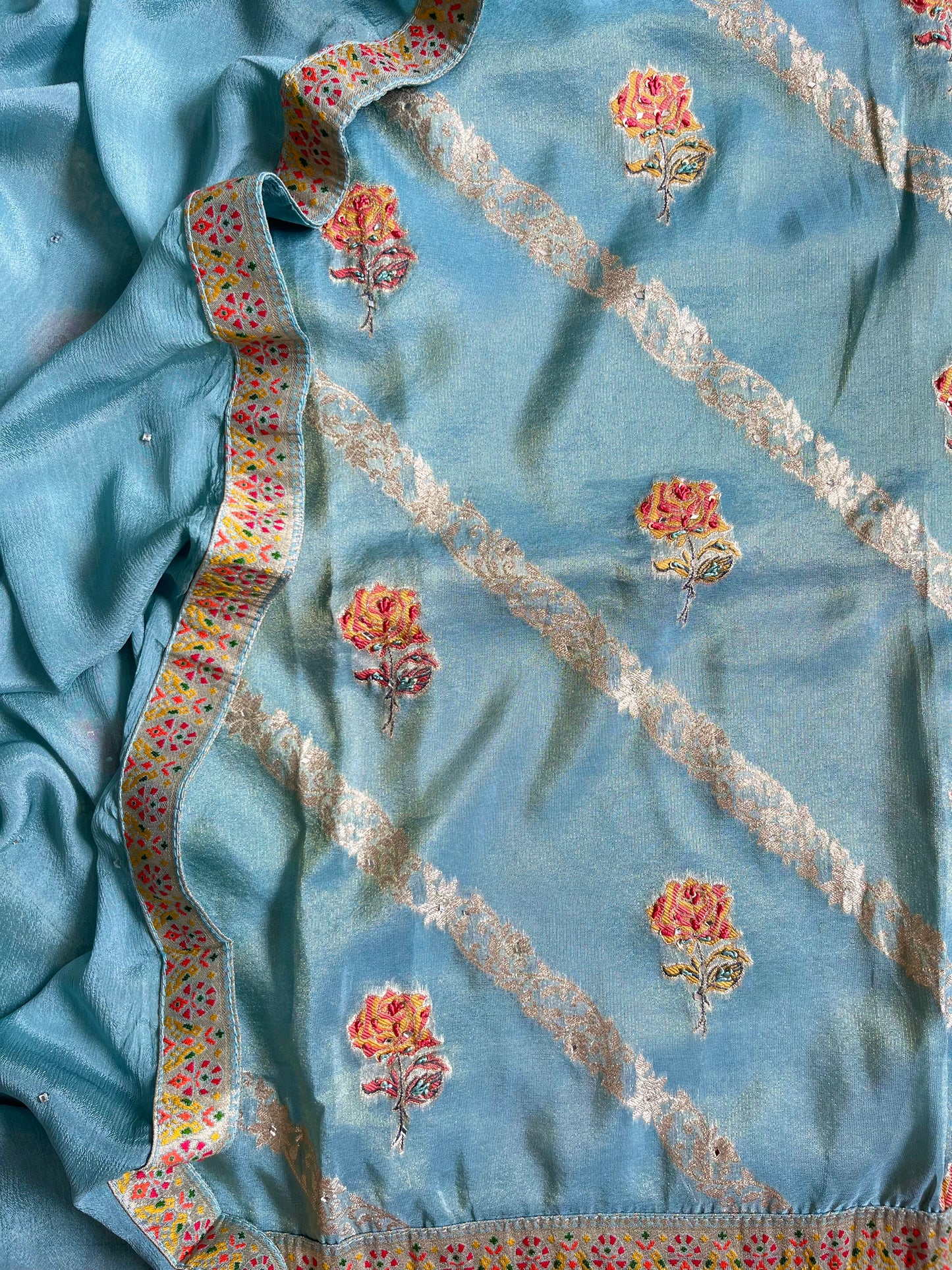 Meenakari Benarsi Tissue silk suit