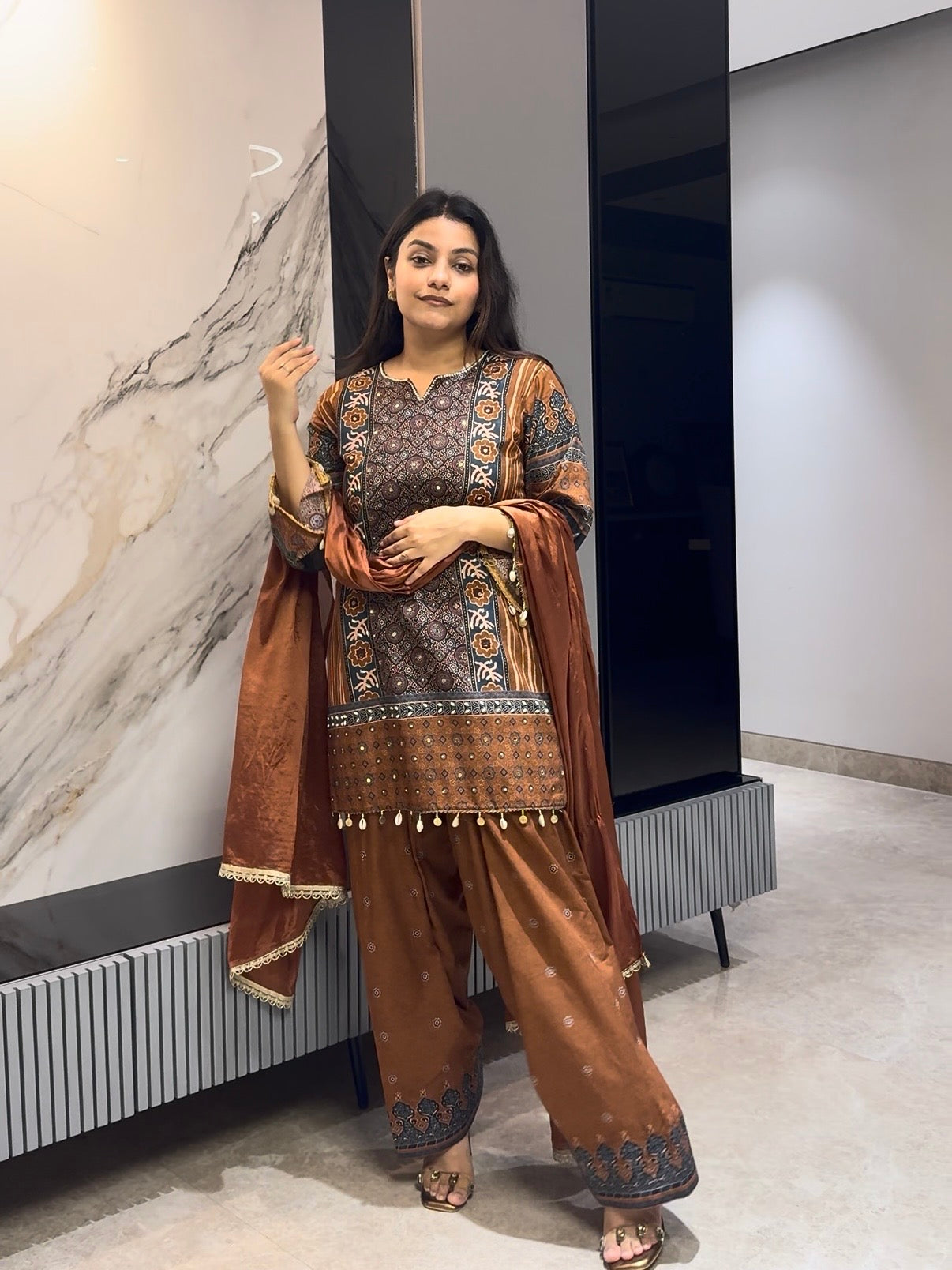 Cotton ajrakj farshi set
