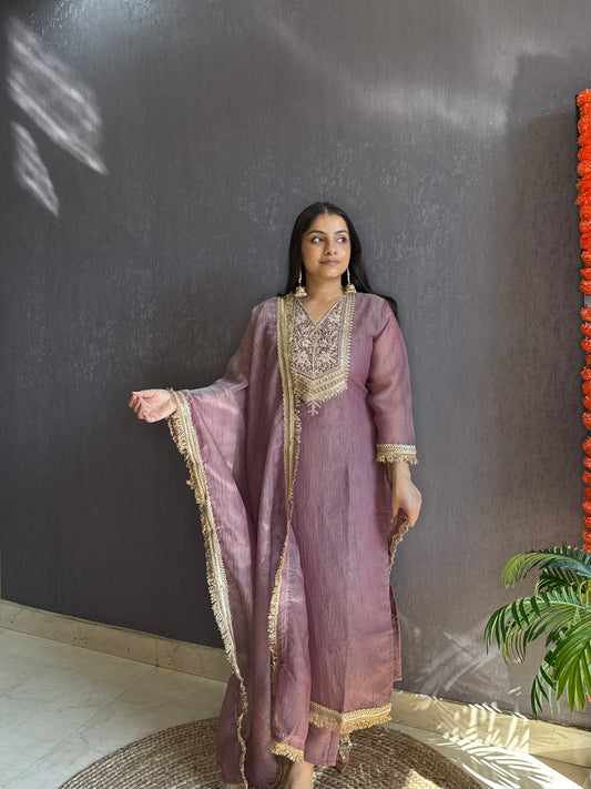 Tissue silk Handwork suit set