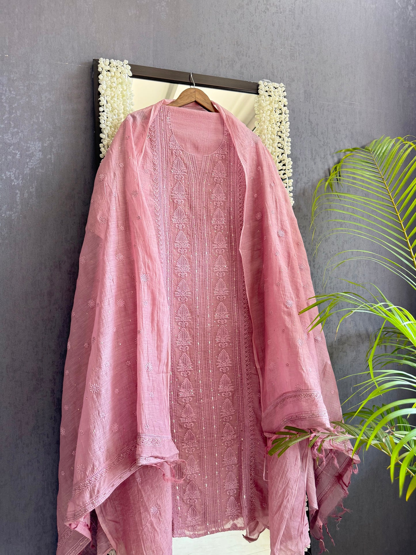 Luxurious Mul chanderi lucknowi handwork suit