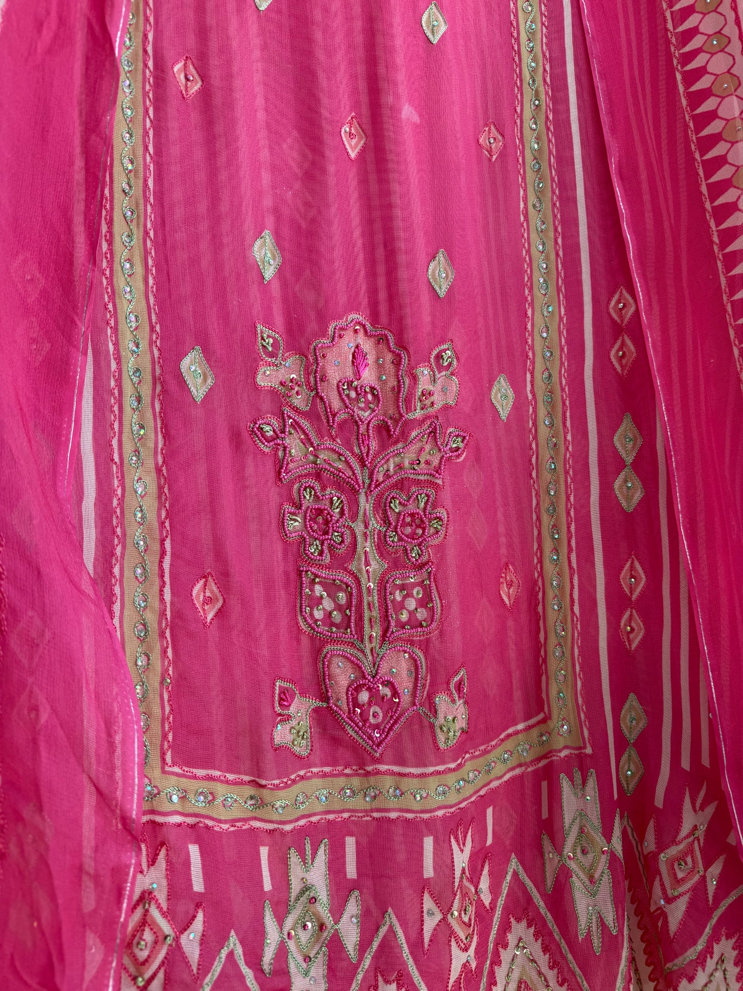 Premium Burberry silk ikkat handwork suit