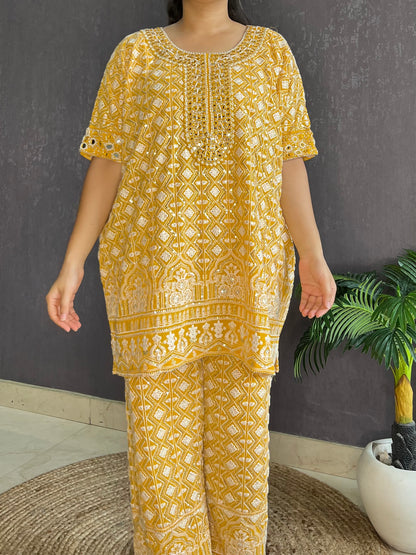 Lucknowi handwork festive Coord set