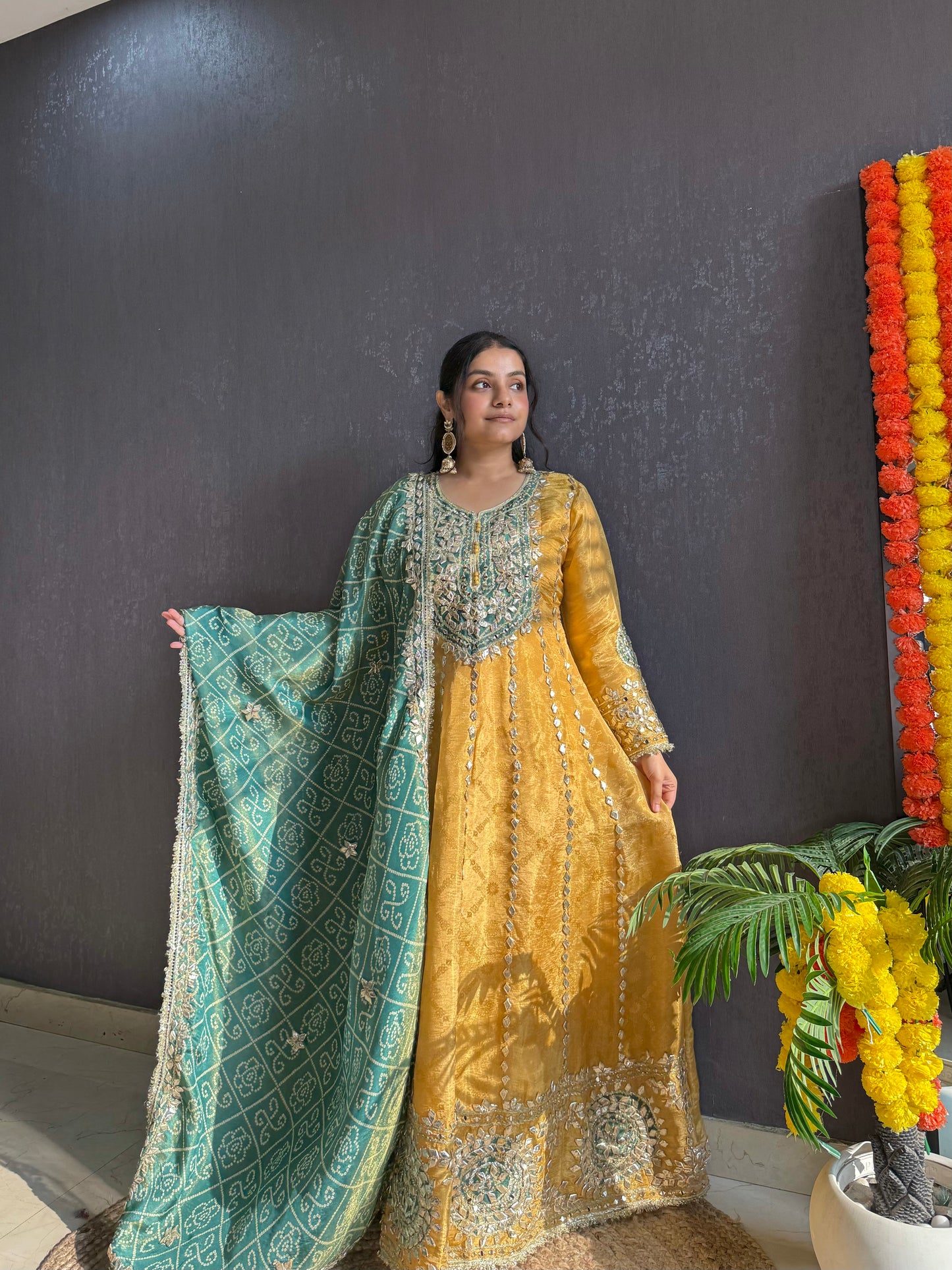 Luxurious Bandhani gotapatti anarkali set