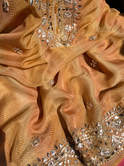 Gotta patti Tissue organza silk suit
