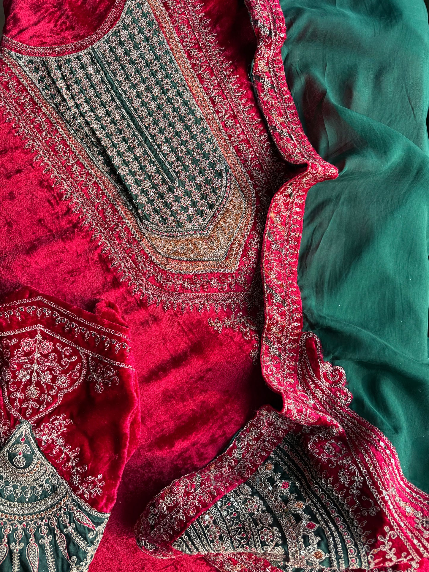 Velvet Marori Aari work suit