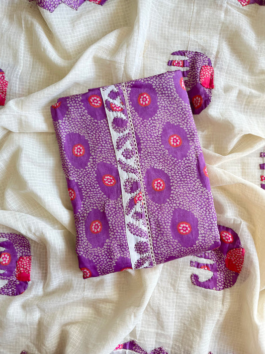 Bandhani Appliqué unstitched suits