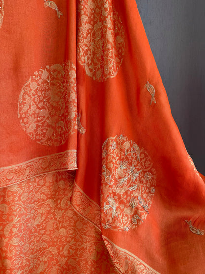 Resham Brocade Benarsi birds suit