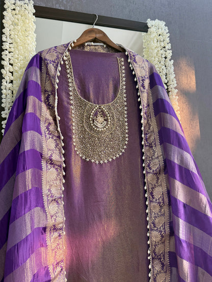Tissue silk benarsi handwork suit