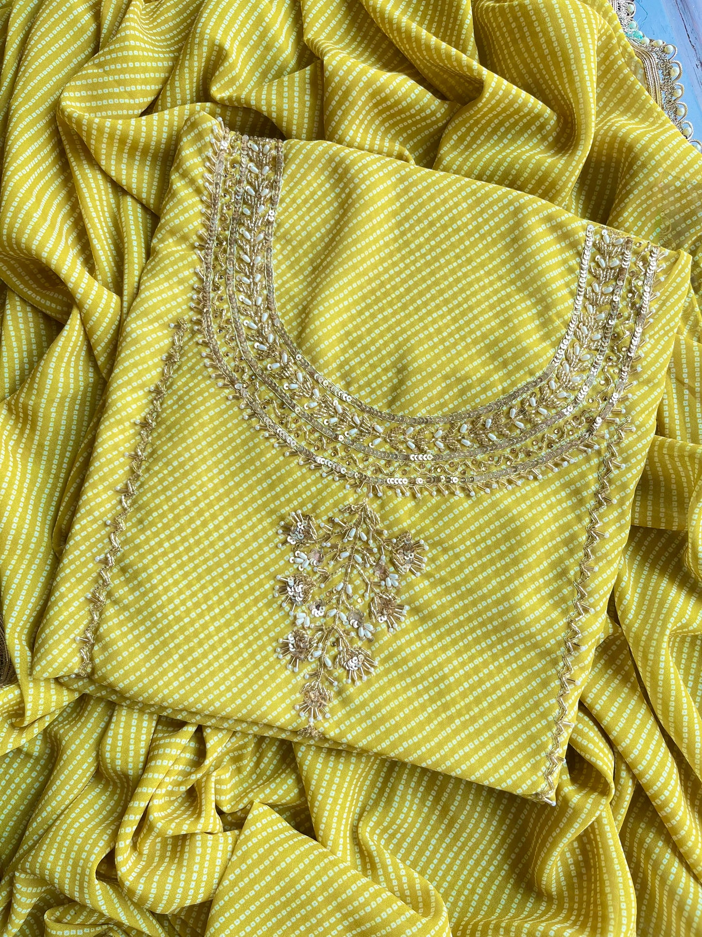 Punjabi Bandhani handwork suits