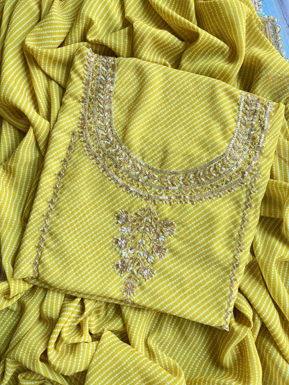 Punjabi Bandhani handwork suits