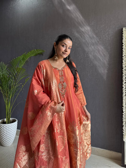 Benarsi handwork Anarkali set