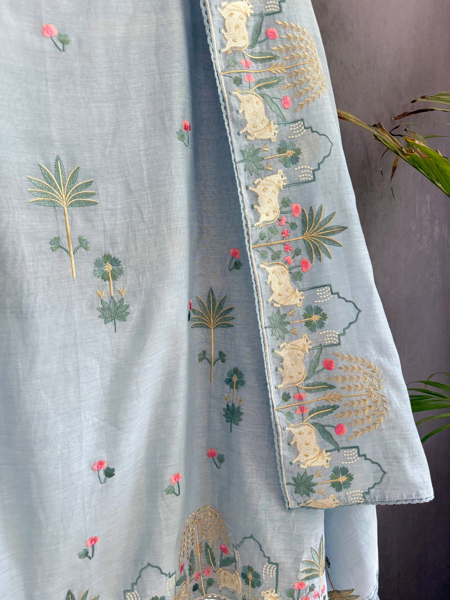 Luxurious Mul chanderi pichwai suit