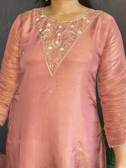 Tissue silk Handwork suit set