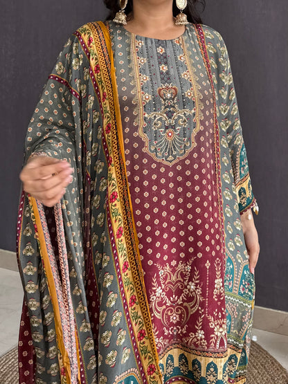 Digitally printed high low Suit