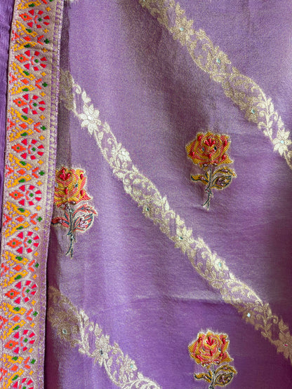 Meenakari Benarsi Tissue silk suit
