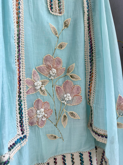 Luxurious Mul chanderi jute suit