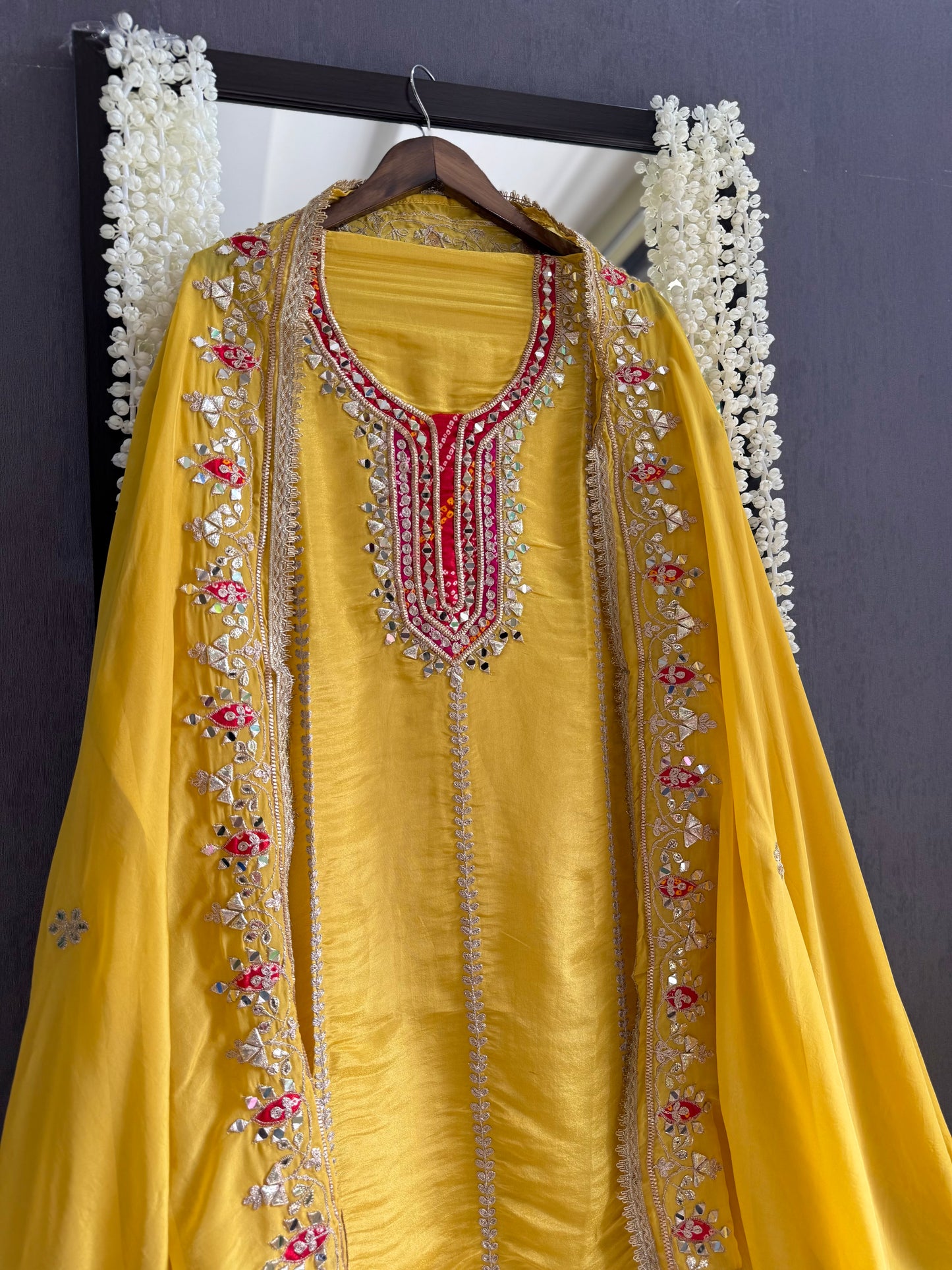 Luxurious Gotapatti Pure Tissue silk suit