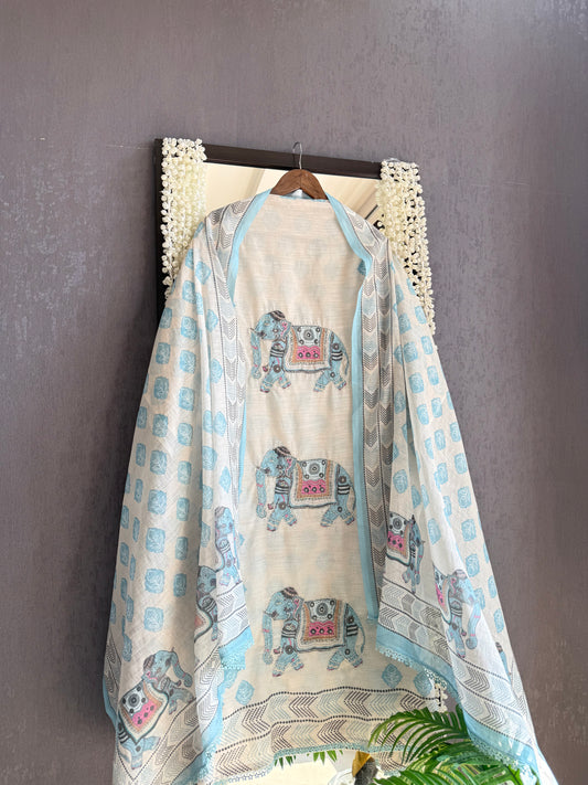 Linen elephant handwork suit