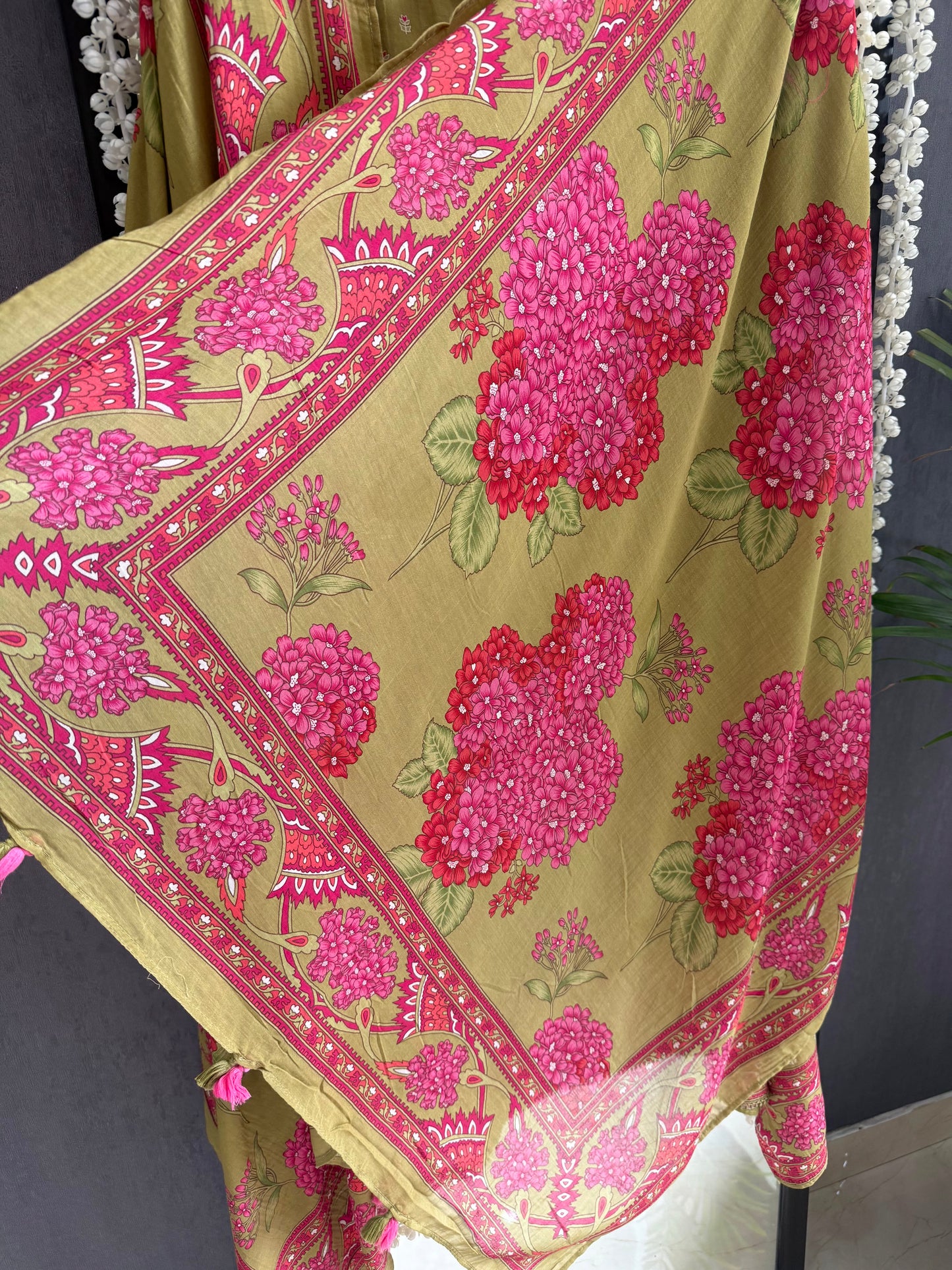Mulmul cotton bougainvillea suit