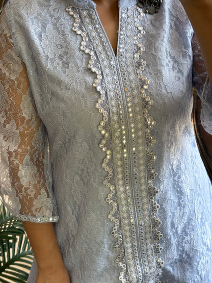 Pure cotton lace work coord