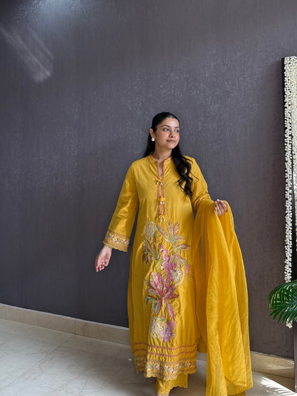 Mul cotton designer floral suit