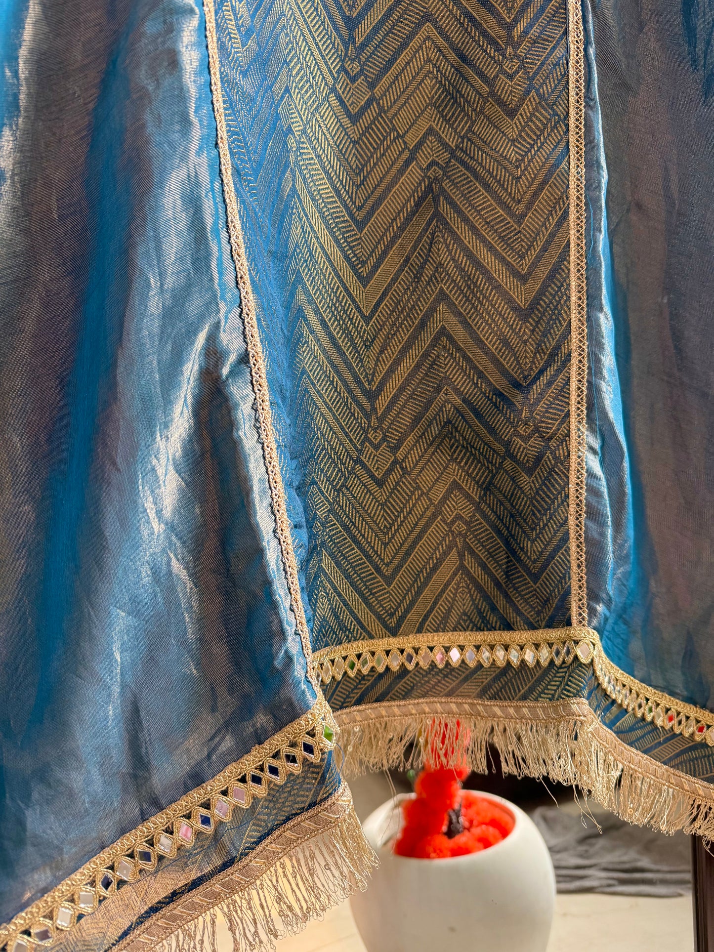 Luxurious Tissue silk Aari work suit