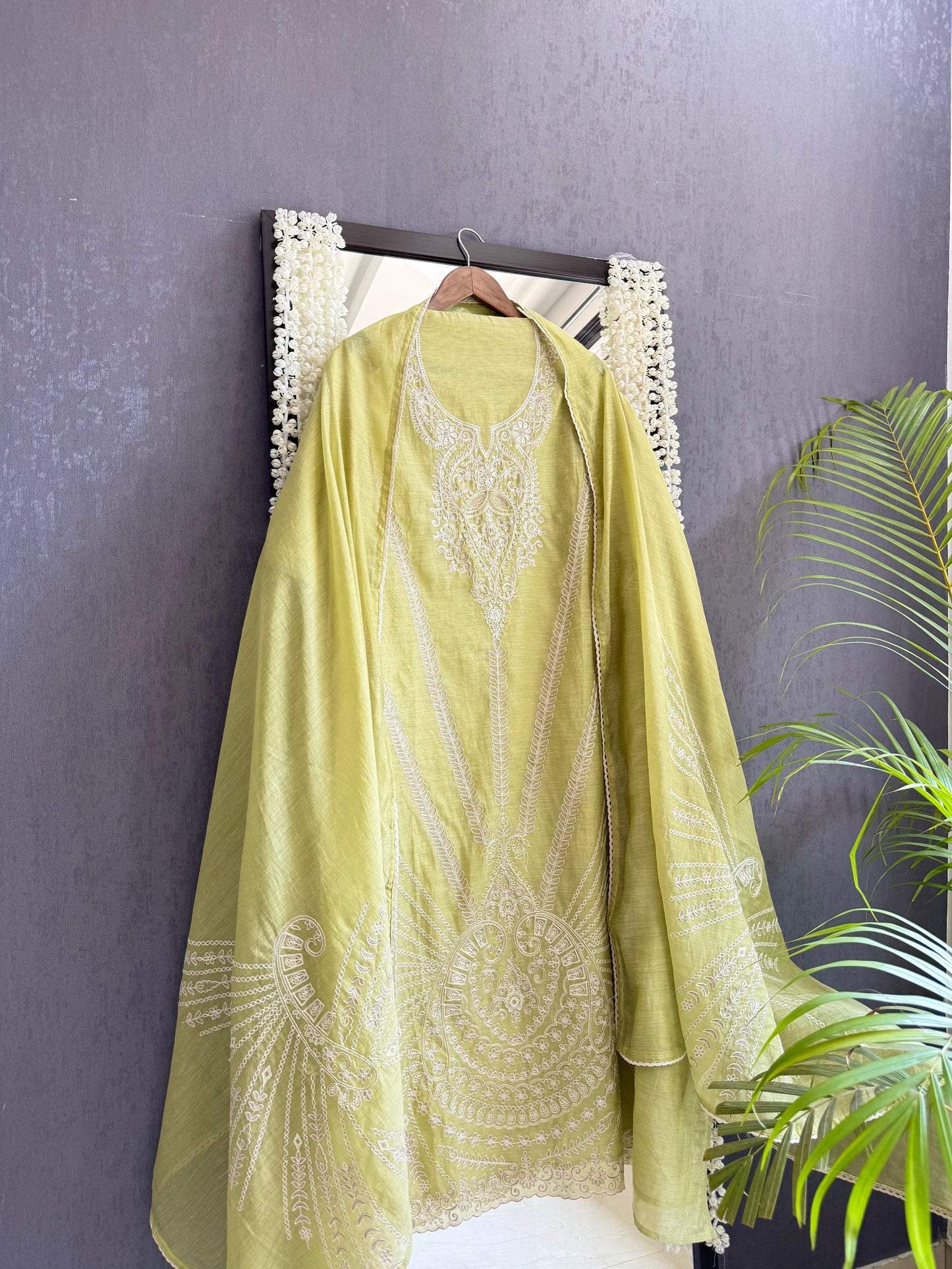 Luxurious Mul chanderi aari work suit