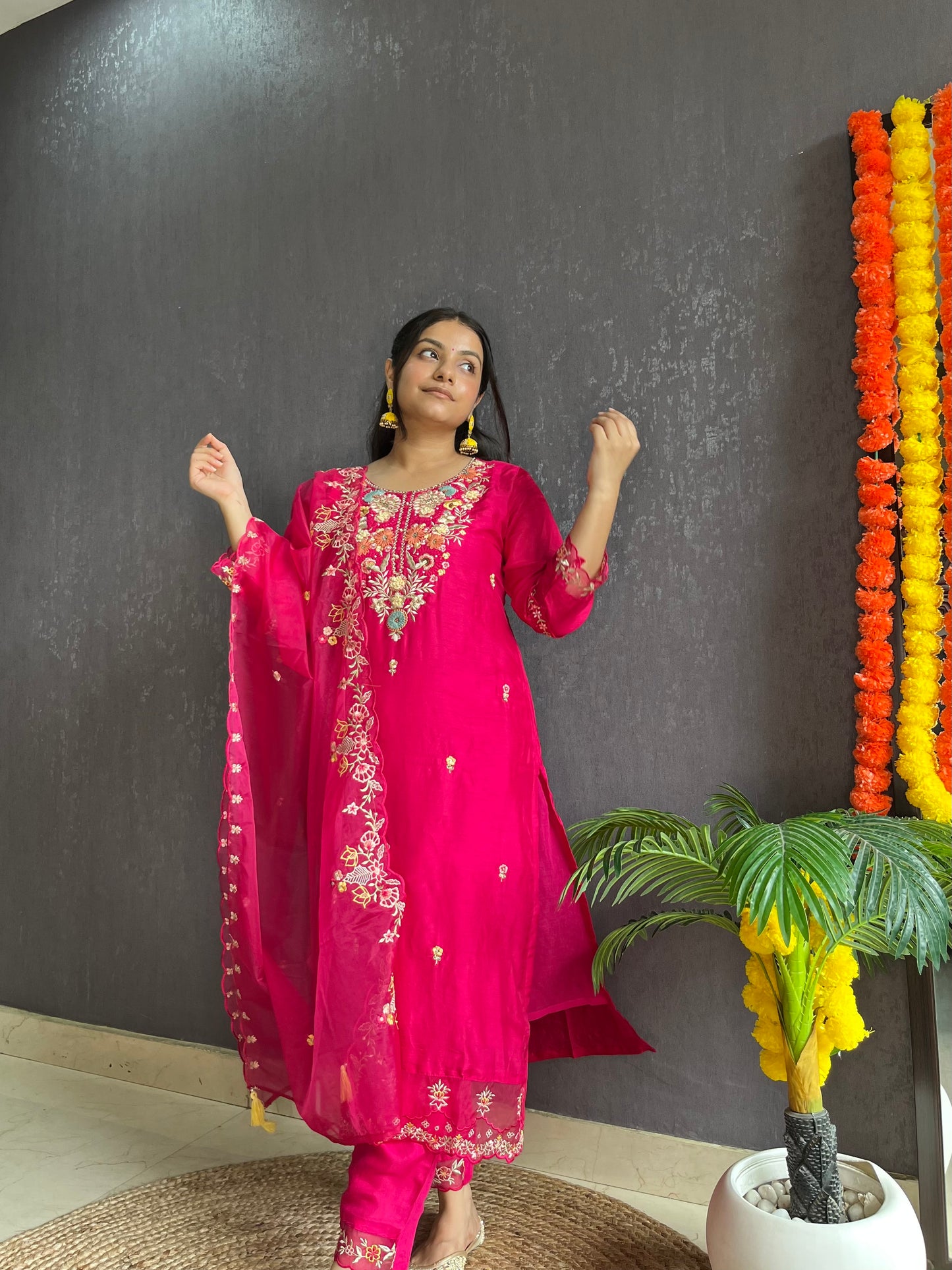 French knot silk Handwork suit set