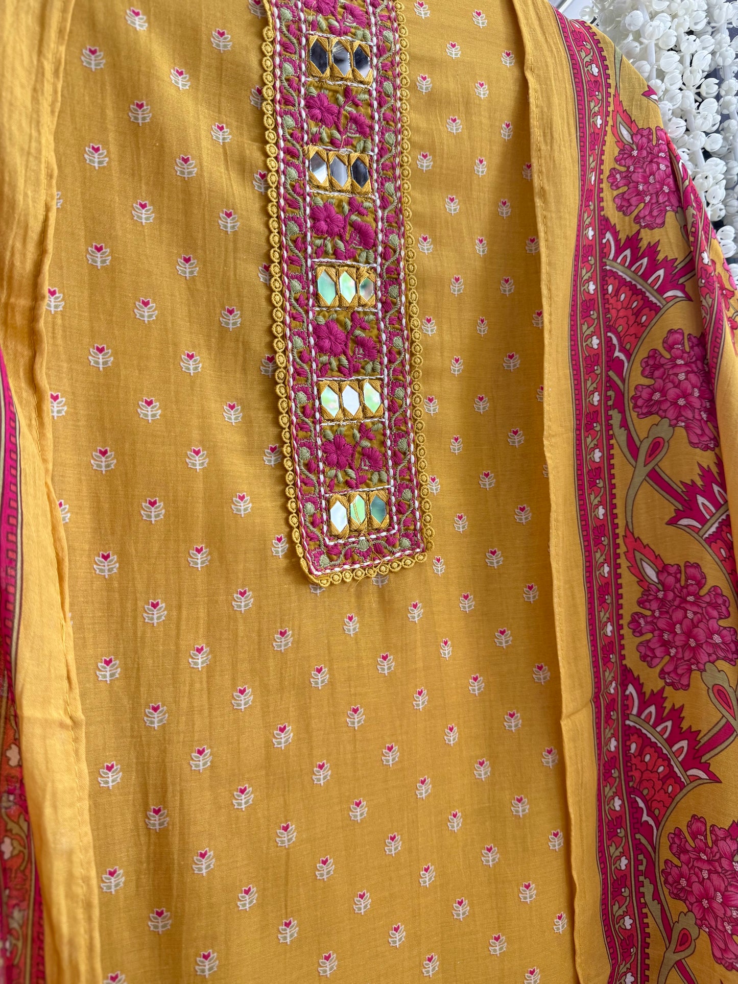 Mulmul cotton bougainvillea suit