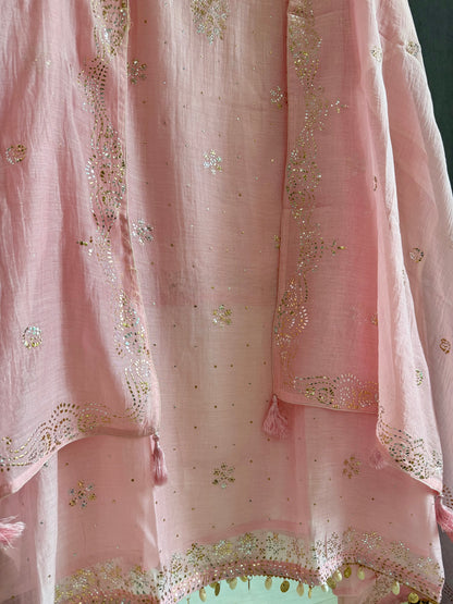 Luxurious Mul chanderi mukaish suit