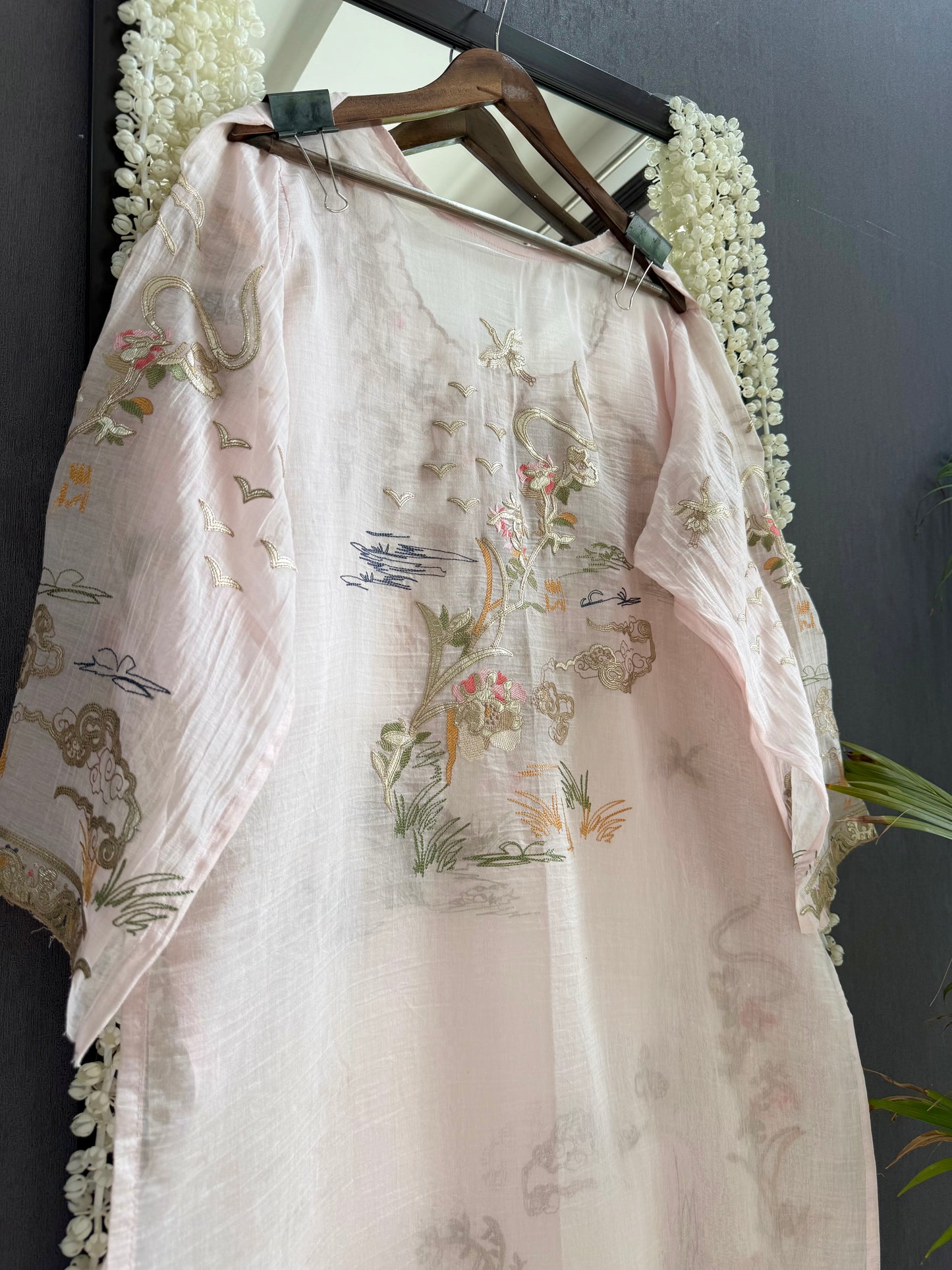 Luxurious Mul chanderi gota appliqué work suit