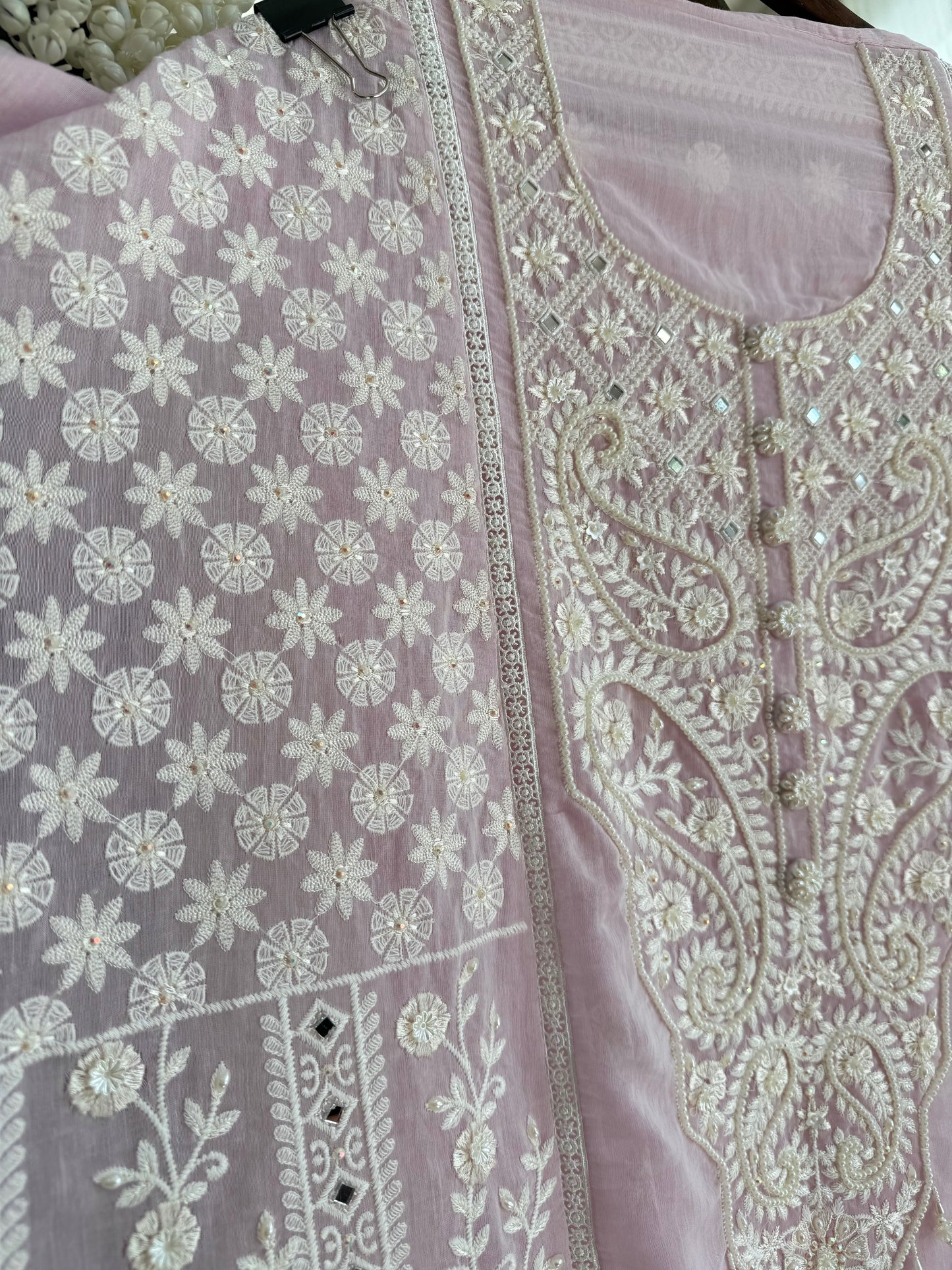 Luxurious Mul chanderi lucknowi handwork suit