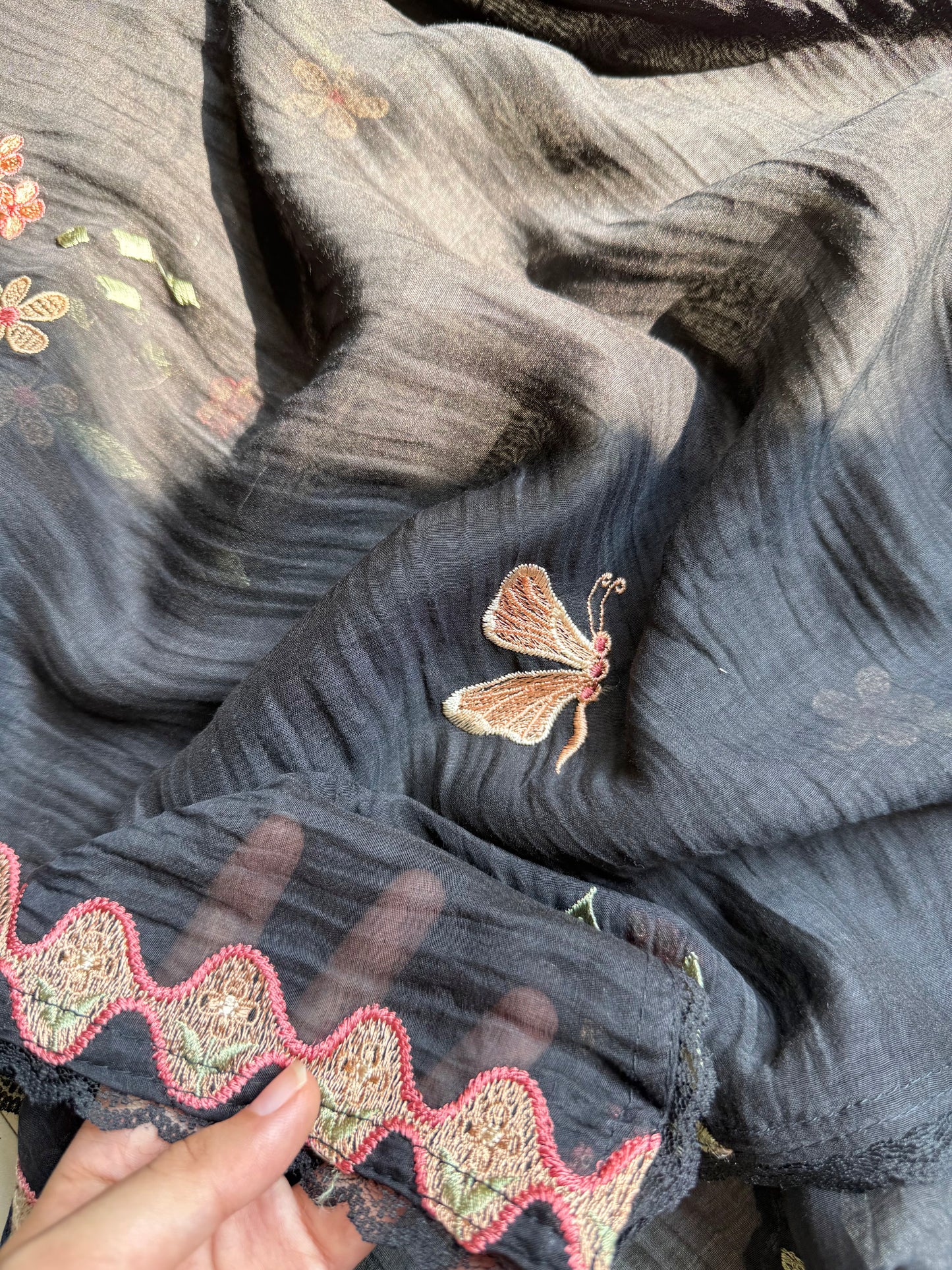 Luxurious Mul chanderi butterfly suit