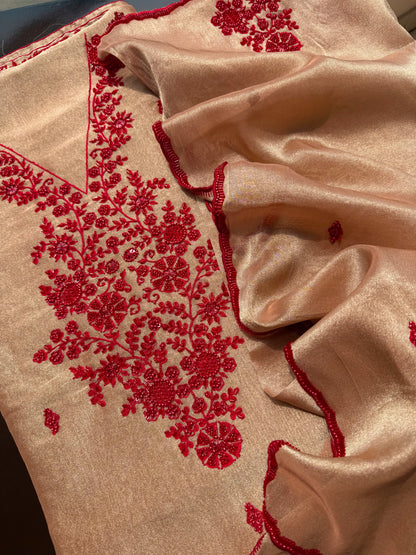Luxurious ruby bejewelled suit