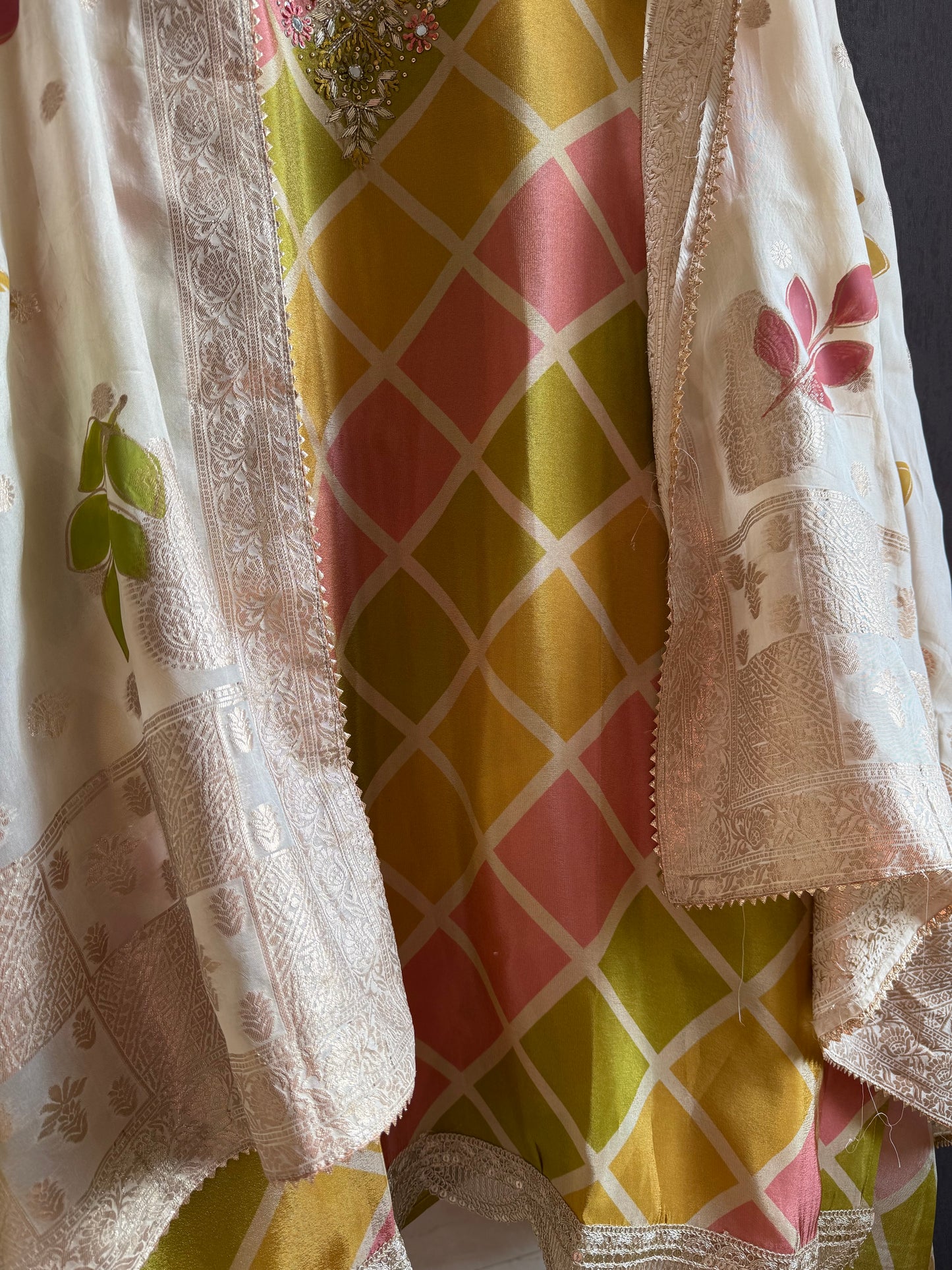 Handpainted Benarsi handwork suit