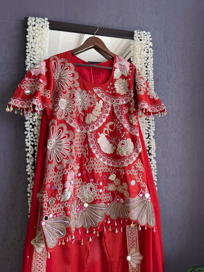 Luxurious raw silk Handwork set