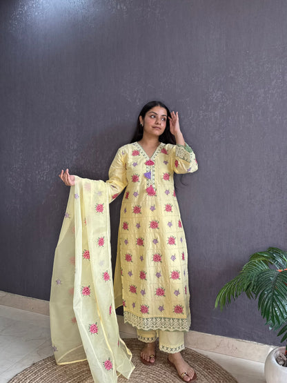 Cotton roses designer suit