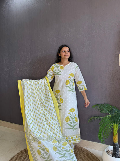 Pure cotton blockprinted kurta set