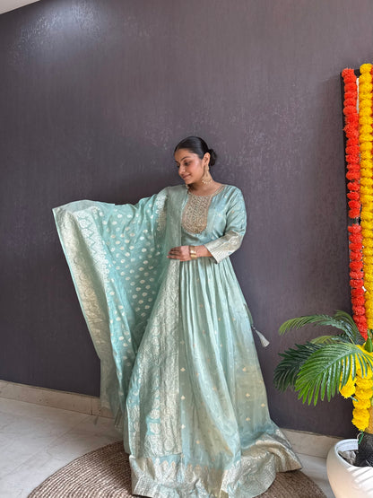 Benarsi Handwork Anarkali suit