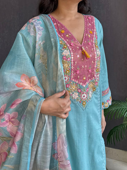 Aline cotton Handwork suit