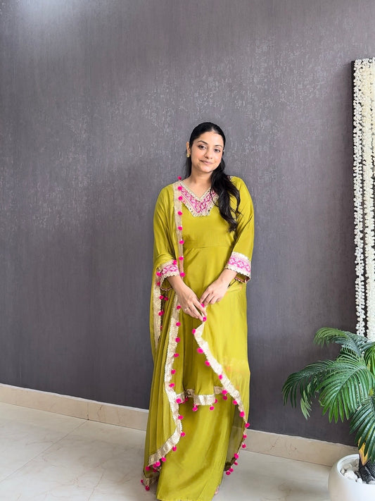 Mirror work sharara set