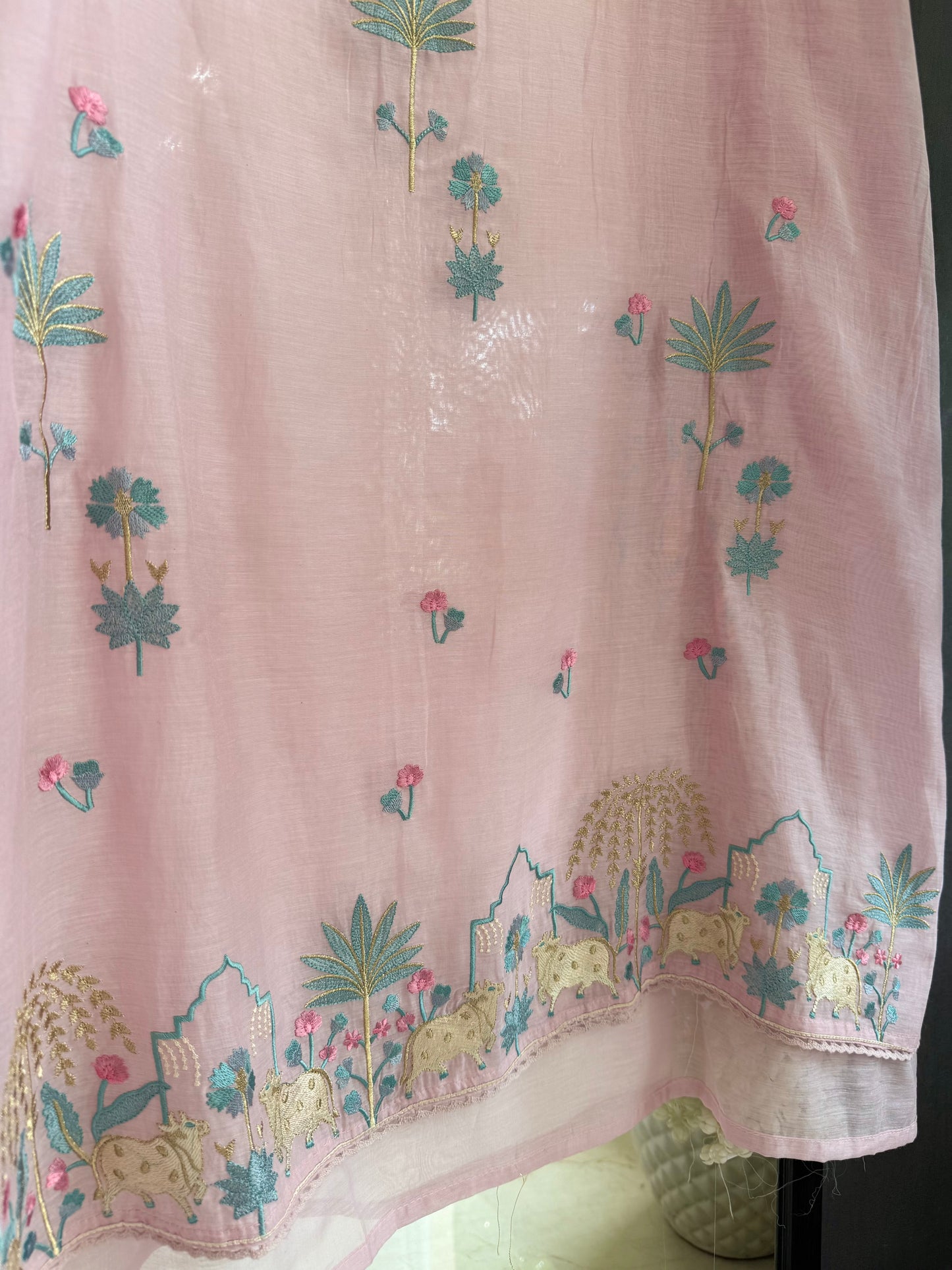 Luxurious Mul chanderi pichwai suit