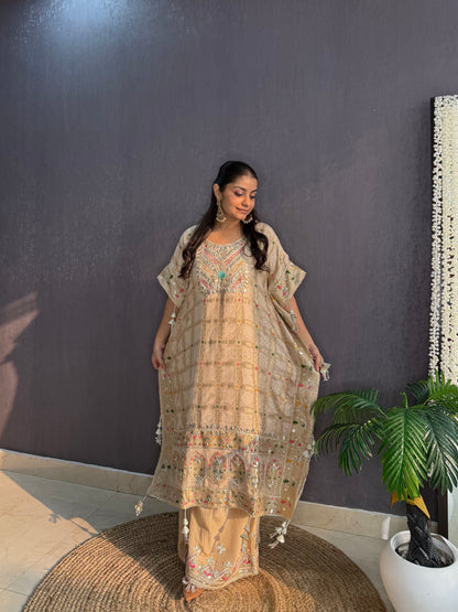 Luxurious gharchola bandhej kaftan set